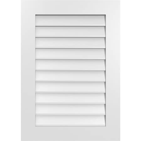 Ekena Millwork Vertical Surface Mount PVC Gable Vent: Non-Functional, w/ 3-1/2"W x 1"P Standard Frame, 24"W x 34"H GVPVE24X3401SN